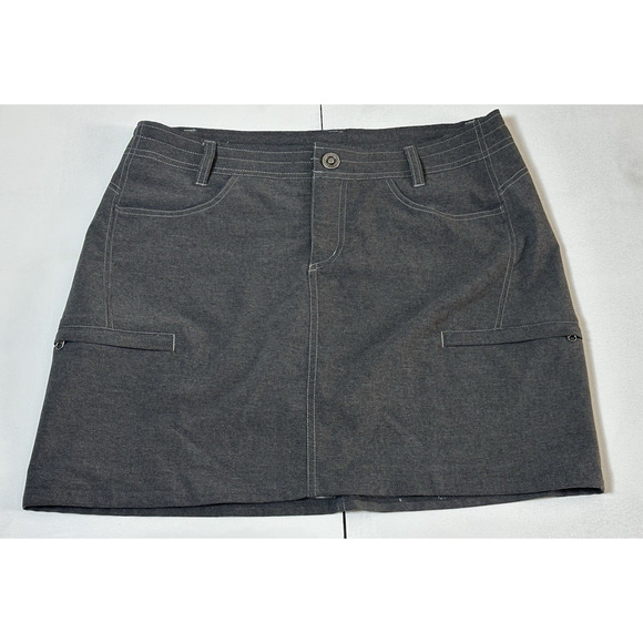 Kuhl Skort Women's 4 Gray Hiking Camp Skirt Zip Pockets Stretch - Picture 16 of 16